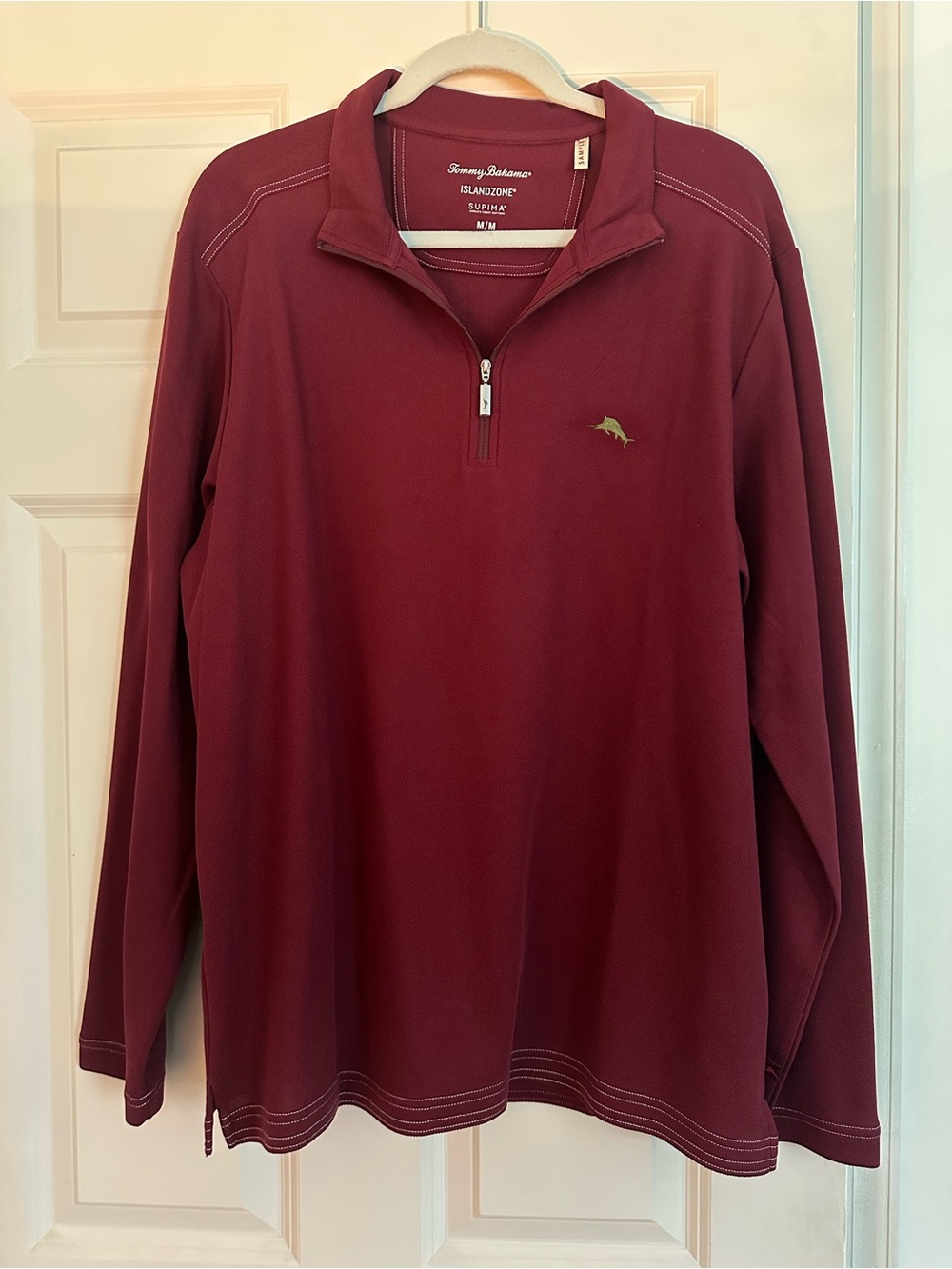 Tommy Bahama IslandZone Supima Maroon 1/4 Zip Pullover Men’s M